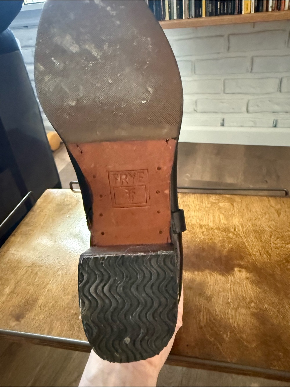 Frye Black Leather Ankle Boots with Harness Detail - Picture 8 of 10